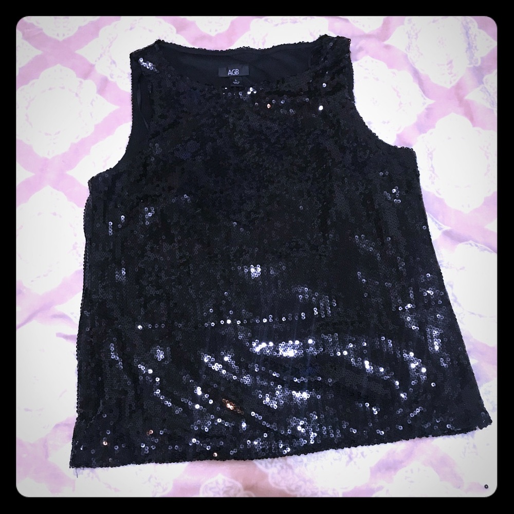 Black sequin tank top